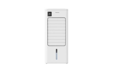 un climatiseur blanc posé sur un mur blanc