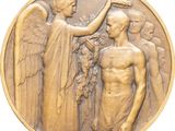 une image représentant une médaille de bronze sur laquelle figurent un homme et une femme