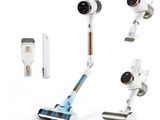 four different types of vacuum cleaners on a white background