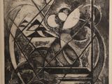 un dessin en noir et blanc représentant un homme assis sur un banc