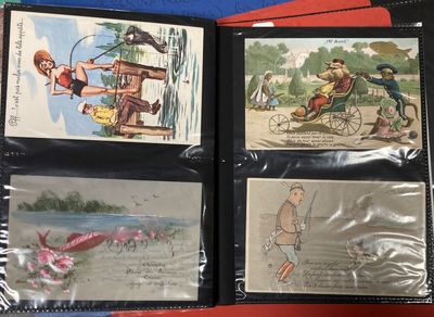 four different pictures of a man riding a bike and a woman riding a bicycle