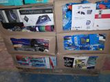 a cardboard box that has a bunch of items on it