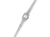 une image représentant une montre en argent ornée d'un diamant sur le cadran
