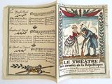 un livre ouvert sur lequel figure le dessin d'un homme et d'une femme dans un bateau