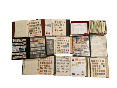 many different types of stamps in a binder