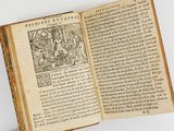 an open book with a picture of a man and a woman on it