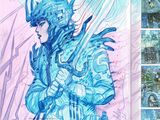 an image of a comic book with a picture of a woman in a blue outfit