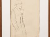 an image of a drawing of a man in a hat and coat