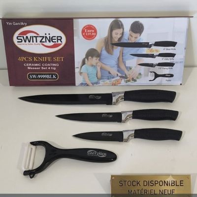 a picture of a box of kitchen knives and a knife sharper