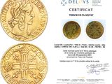 deux pièces d'or sur lesquelles figurent l'effigie d'une femme et une croix