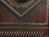 a close up of a musical instrument on a table