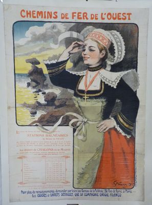 Affiche française du XIXe siècle faisant la promotion de « Chemins de fé et de quête »