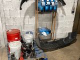 a picture of a car being worked on in a garage