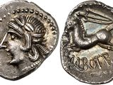 a silver coin with an image of a woman and a bird on it