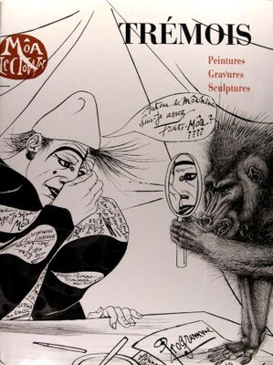 une photo d'un livre sur laquelle figurent un homme et un singe
