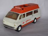 a toy van that is sitting on a white surface