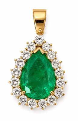 an emerald and diamond pendant