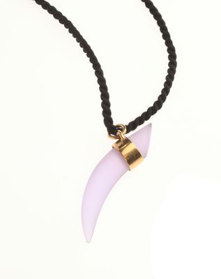 DAUM France - Collier à pendentif en cristal givré violet en…
