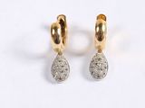 pair of diamond earrings on a white background
