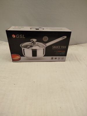 casserole en acier inoxydable avec couvercle et cuillère, vendue dans son emballage