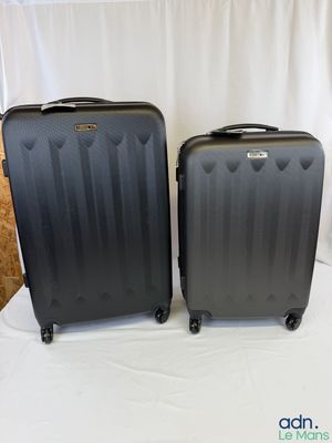 deux bagages posés l'un à côté de l'autre sur une table