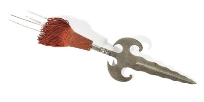 a pair of scissors with a red handle on a white background