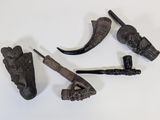 quatre types différents de traces de fumée de pipe sur une surface blanche
