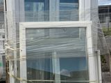 a picture of a large window sitting on top of a pallet