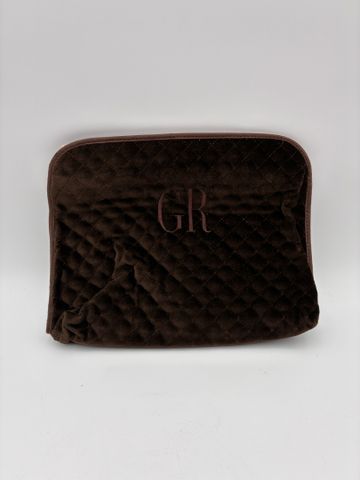 Georges RECH – Trousse de voyage velours matelassé marron