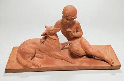 CIPRIANI UGO (1887-1960). Enfant au chien.