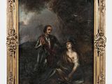 une image d'un tableau représentant un homme et une femme dans un paysage