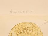 a drawing of a gold coin with a crown on it