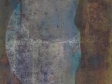 une image représentant une peinture d'un cercle bleu sur un fond marron