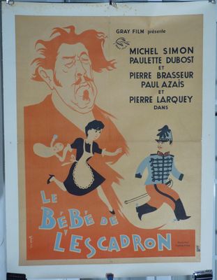 Affiche française du film « Le Bébé de l'Escaron », réalisé par Michel Simon