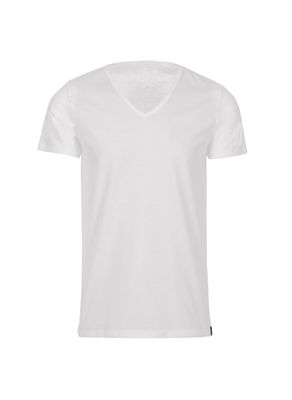 T-shirt homme - Col en V - Blanc - Coupe ajustée - Style min…