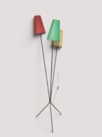 Lampadaire en tubes métalliques noirs avec abat-jour d'origi… (photo 3)