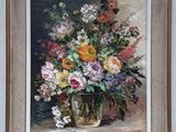 une image d'une peinture de fleurs dans un vase