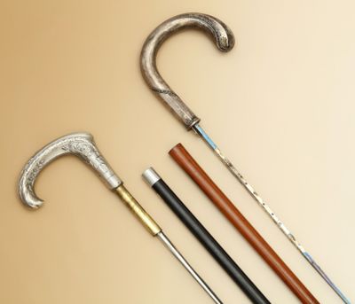 2 CANNES à système "Epée" - L'une en jonc de Malacca - Photo 1