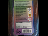 a plastic container that has a label on it