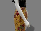 an image of a mannequin wearing a dress with flowers on it