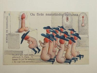 une photo d'une carte postale représentant un groupe de personnes portant des chapeaux
