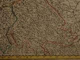 an old map of the country of england with a red line on it