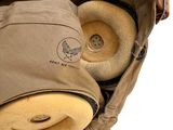 a backpack with a pair of headphones inside of it
