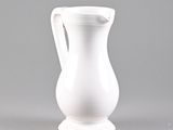 an image of a white pitcher on a gray background