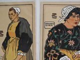 two pictures of a woman and a man in the same picture