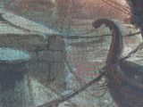 a picture of a painting of a boat in the water