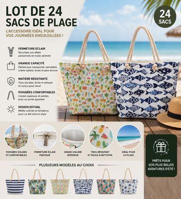 lot de 24 sacs de plage