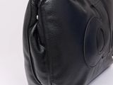 chanel black lambskin hobob bag with cc logo