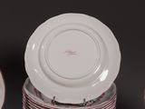 several plates stacked on top of each other on a table