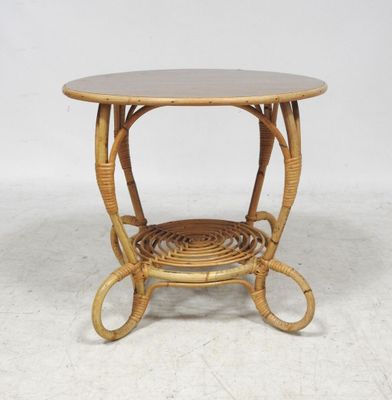 a close up of a table with a basket on top of it